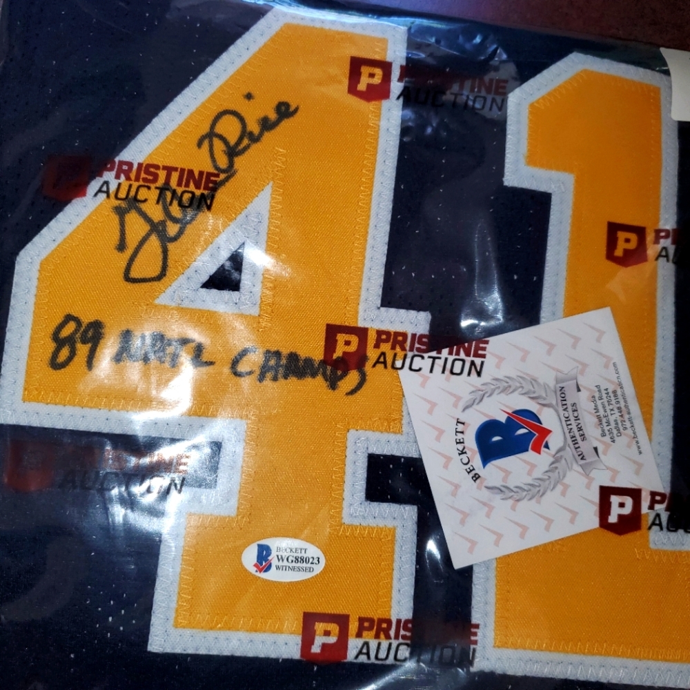 Glen Rice signed and inscribed Michigan style "G Money" jersey size XL